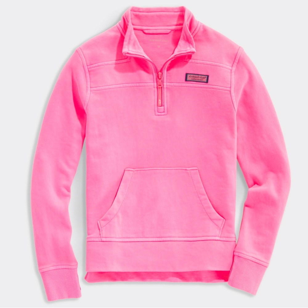 Vineyard Vines Girls Garment Died Shep Shirt Hot Pink